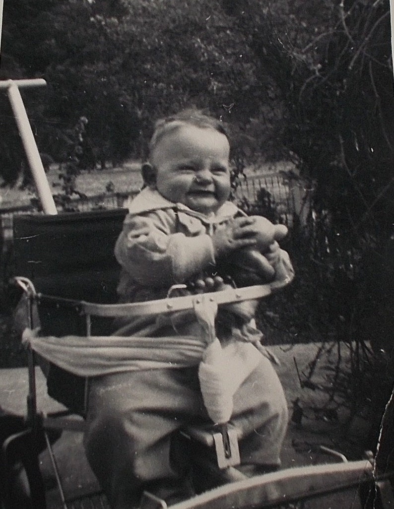 Vintage 1940's Black & White PHOTO-Smiling Baby in Vintage | Etsy