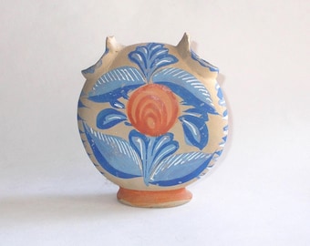 Vintage 1939 Tlaquepaque Mexican Pottery Redesigned Vase-Mexican Folk Art
