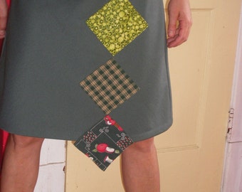 unique Green A line skirt for woman