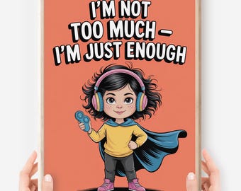 Póster para el aula con TDAH: Arte mural de aprendizaje socioemocional (SEL) para niños neurodivergentes (descarga digital)