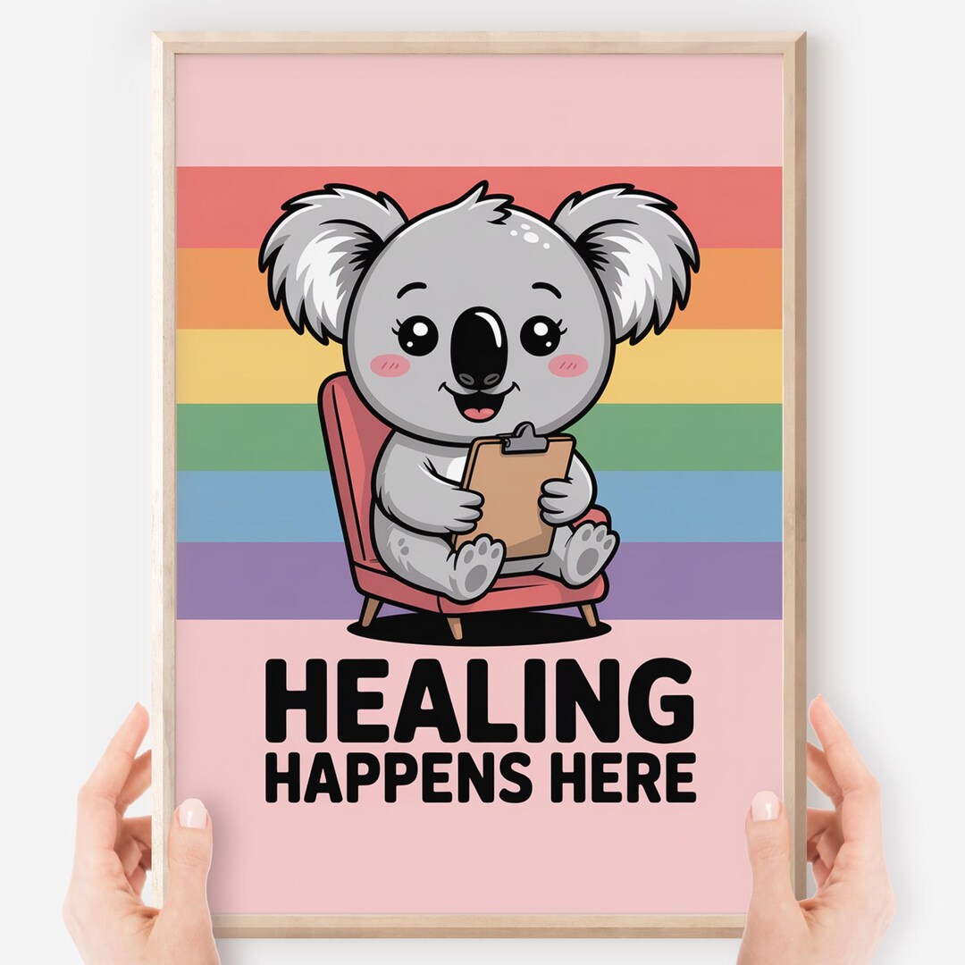 Kawaii Koala Therapist Poster: SEL Calm Corner Art (digital Download - Etsy