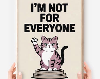 Confidence Quote Poster: Funny Cat Art for Therapy Office (Digital Download, Commercial License Included)