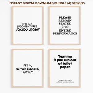 Lustige Badezimmer Wand Kunst Bundle - 4 druckbare Zitate - Sofortiger Download Badezimmer Dekor Set