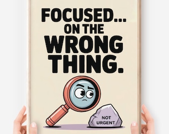 Funny ADHD Poster: Cartoon Magnifying Glass Print for Study Space (Digital Download)