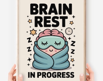 Brain Rest Poster: ADHD Mental Health Art for Kids (Digital Download)