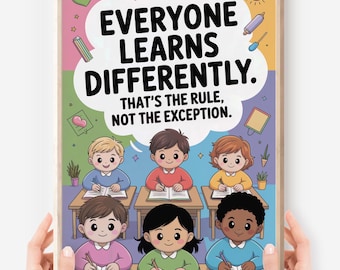 Inclusive Classroom Poster: Neurodiversity Affirmation, SEL Wall Art (Digital Download)