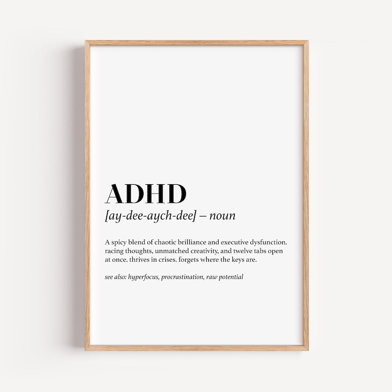 Adhd Poster Quote - Etsy UK