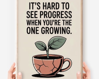 ADHD Mental Health Poster: Plant in Teacup Art (Digital Download)