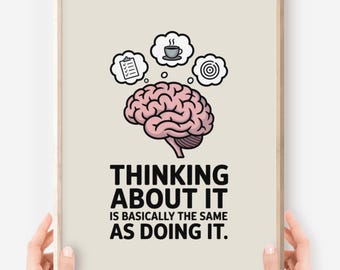ADHD Wall Art Printable – Funny Neurodivergent Mental Health Poster – Digital Download Neurodiversity Decor