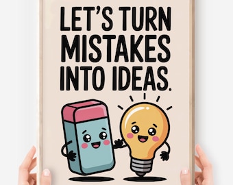 Growth Mindset Classroom Poster: Kawaii-Style Printable (Digital Download)