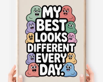 Kawaii ADHD Classroom Poster: Neurodivergent Mental Health Art (Digital Download