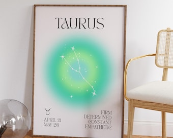 Taurus Zodiac Print, Spiritual Aura Art (Digital Download)