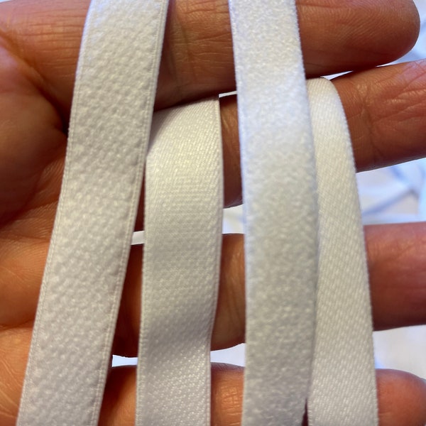 Bra Straps Plush Back White Elastic 3/8" or 1/2"  wide  Next day shipping from USA