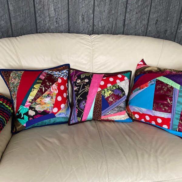 Crazy Quilt Pillows Etsy