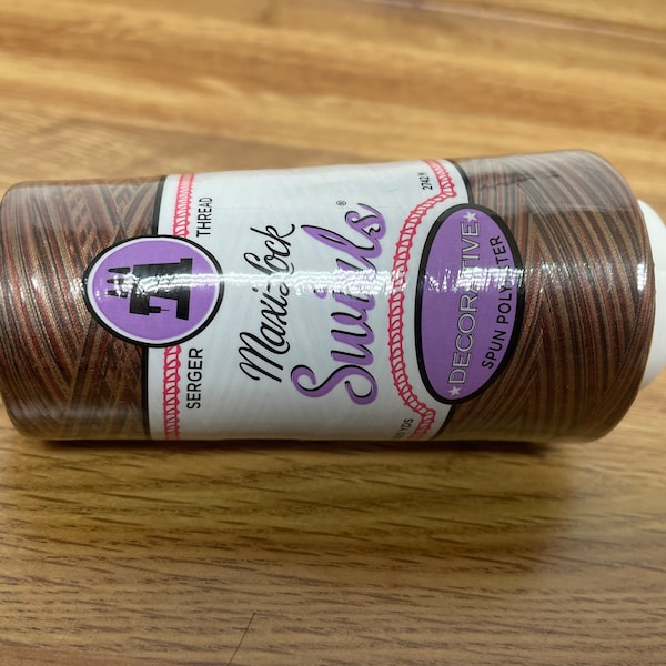 Maxi-Lock Swirls Serger Spun Decorative Polyester Thread Mocha Almond Fudge Colors 3000 yards each.