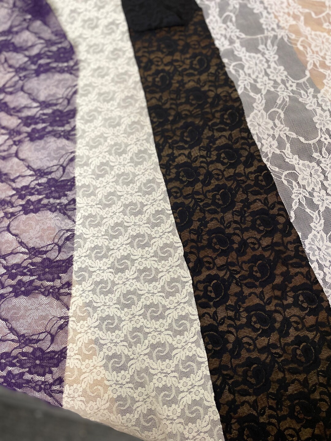 4way Stretch Lace White Cream Black Wine Next Day Shipping From USA Etsy