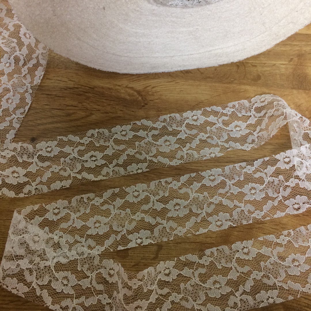 Floral White Lace Trim Strap 2 1/4 Wide. Next Day Shipping From USA 