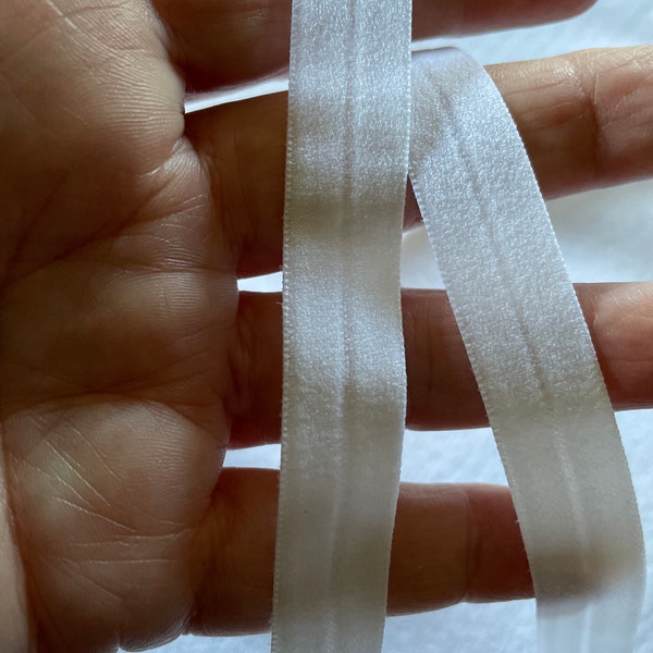 1/2" Fold-Over Elastic White  Very Good  Stretch 5" to 10 ".Shipping next day from USA