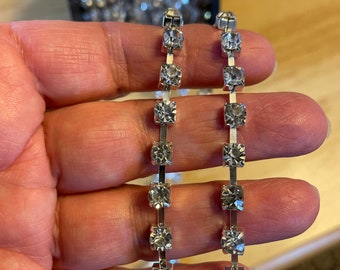 5 mm Clear/ Silver Glass Rhinestone Chain Multi Purpose shipping from USA
