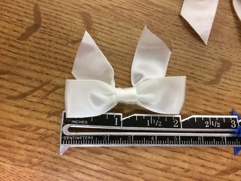Next day shipping from USA 0,5-5 dozen White Multi Purpose Mini Bows Satin Ribbon Size 2 \u201c wide x 1,5\u201d long 6-60 pics