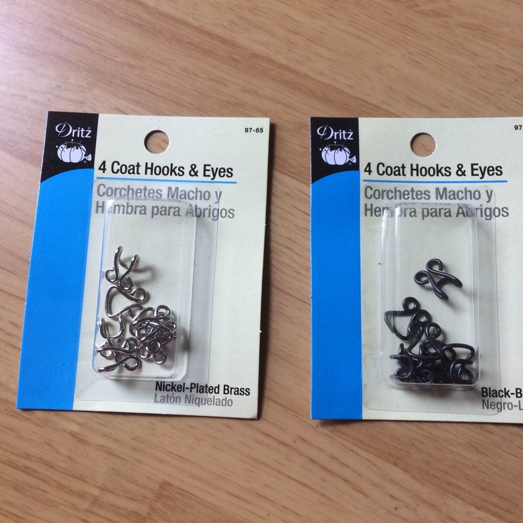 Dritz Set of 4 Coat Hooks and Eyes Nickelplated Brass Etsy