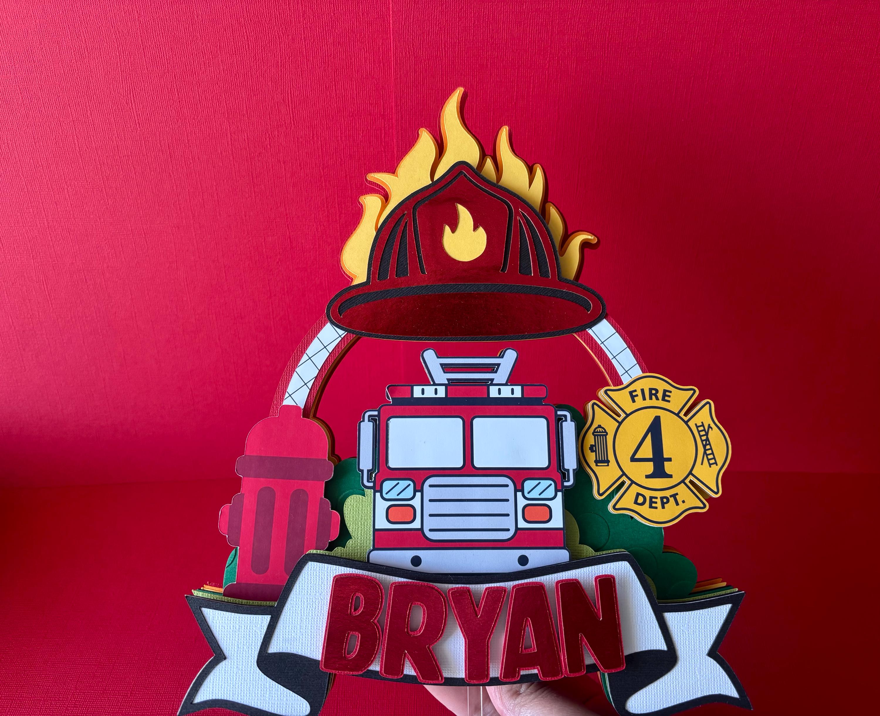 Fire Fighter Topper Firefighter Cake Topper Firetruck Birthday Firemen Party Favors Fired ...