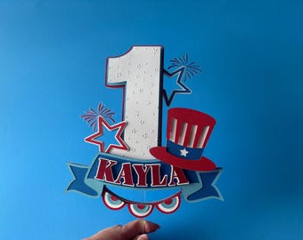 4th of July Birthday Cake Topper Party in the USA Celebration Patriotic Party Favors