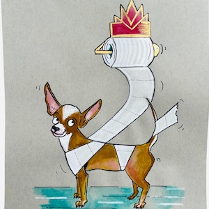 Chihuahua Art PRINT Chihuahua Owner Gift Chihuahua Funny Art Chihuahua Bathroom Art Chihuahua Bathroom Wall Print Chihuahua Owner Present