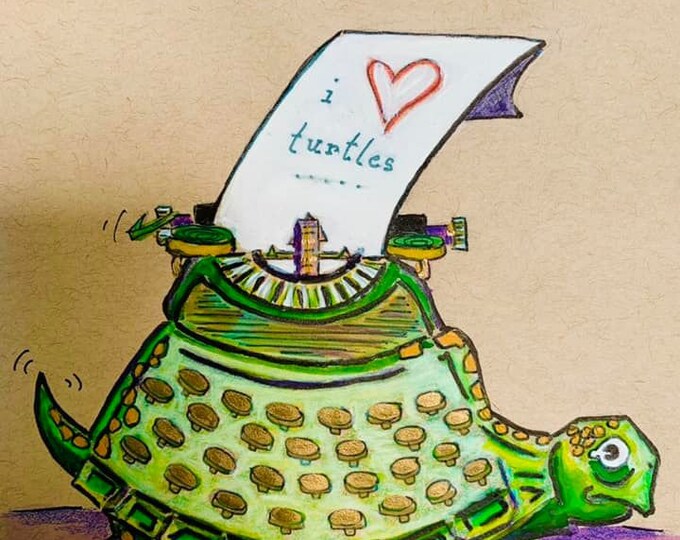 ORIGINAL Turtle Illustration Turtle Art I Love Turtles Turtle Lover ...