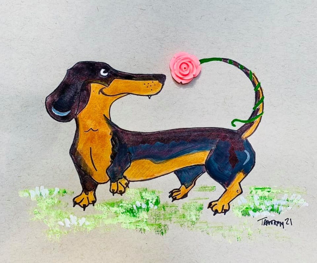 ORIGINAL Dachshund Illustration Black and Tan Dachshund Art - Etsy ORIGINAL Dachshund Illustration Black and Tan Dachshund Art - Etsy