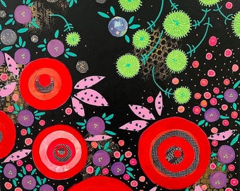 Original Floral Painting Original Abstract Floral Art Floral Art on Canvas Garden Painting Original Acrylic Painting Gift Abstract Flowers
