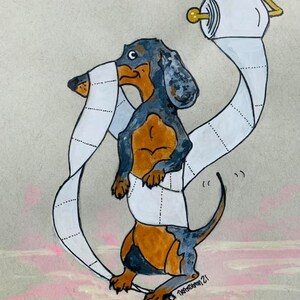 Dapple Dachshund Art, Dapple dachshund print, dog bathroom art, dachshund bathroom print, dapple wiener dog, wiener dog art