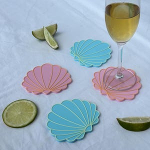 Muschel-Untersetzer - Ozean-inspiriertes Küstendekor - Funky Home Decor. Einweihungsgeschenk