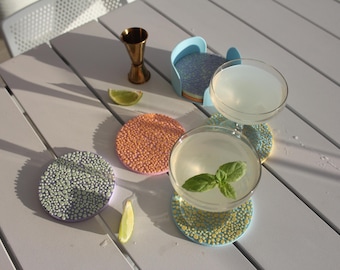 Textured Colourful 3D Printed Coasters - Funky Home Decor