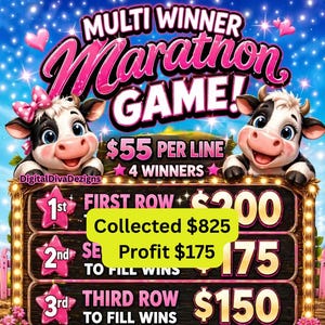 Juego de mesa de bingo con múltiples ganadores