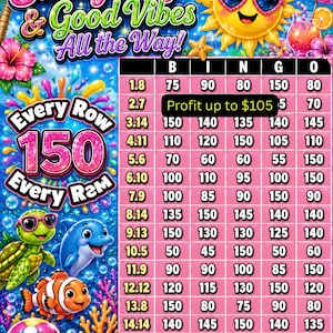 150 Bingo Boards Every Row (Digital Download) – High Profit Game Sheets