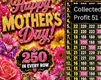 Mothers Day Bingo Boards PYP every row (Digital Download)