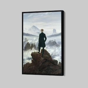 Wanderer Above The Sea of Fog Poster Caspar David Friedrich Canvas 1818 Solitude Wall Art Framed Canvas Print Home Decor P54 Birthday Gift