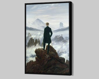 Wanderer Above The Sea of Fog Poster Caspar David Friedrich Canvas 1818 Solitude Wall Art Framed Canvas Print Home Decor P54 Birthday Gift