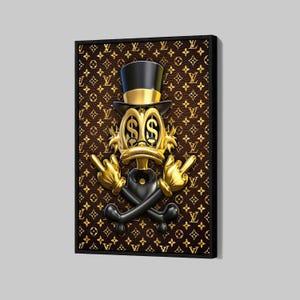 The Art of Scrooge McDuck Poster Gold Mcduck Canvas Dive Into Money Wall Art Money Framed Canvas Print Home Decor P216 Christmas Gift