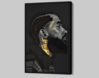 Nipsey Hussle Poster Iconic Rapper Canvas Music Legend Wall Art Hip Hop Framed Canvas Print Singer Home Decor P182 Birthday Gift