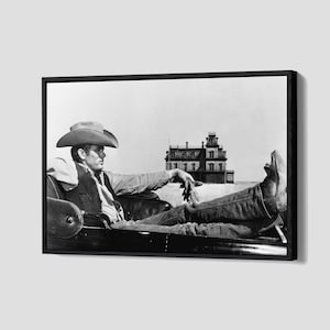 James Dean In The Movie Giant Poster Hollywood Star Canvas Cowboy Wall Art Framed Canvas Print Home Decor P109 Birthday Gift