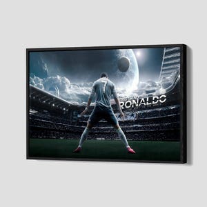 Christiano Ronaldo Poster CR 7 Canvas Iconic Soccer Legend Wall Art Real Madrid Framed Canvas Print Home Decor P192 Birthday Gift
