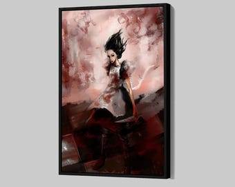 Alice Madness Returns Poster Cartoon Canvas Print Alice Madness Wall Art Gift For Her Framed Canvas Print Home Decor P11 Birthday Gift