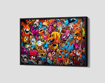 Banksy Style Poster Street Art Canvas Graffiti Gifts Wall Art Urban Abstract Framed Canvas Print Home Decor P98 Birthday Gift