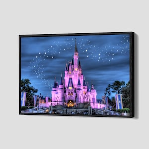 Cinderella Poster Disney Castle Canvas Disneyland Wall Art Disney Princess Framed Canvas Print Disney Home Decor P56 Birthday Gift