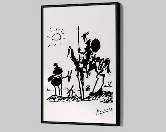 Picasso Don Quixote Poster Pablo Picasso Canvas Museum Exhibition Wall Art Modern Framed Canvas Print Artist Sketch Home Decor P174