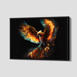 Phoenix Poster Beautiful Bird Canvas Print Rising Phoenix Wall Art Bird Lover Framed Canvas Print Home Decor P15 Birthday Gift