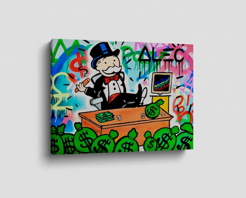 Banksy Rich Monopoly Poster Graffiti Alec Pop Art Canvas Monopoly Wall ...