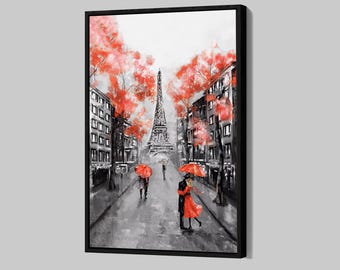 Paris France Poster Eiffel Tower Canvas City Of Love Wall Art Romantic Paris Framed Canvas Print Paris Street Home Decor P172 Birthday Gift